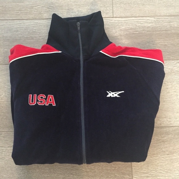 Asics Women USA Velour Track Jacket Cotton Full Zip Pockets Rib Knit Trim Medium - Picture 3 of 8